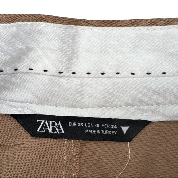 ZARA Women Full Length High-Waisted Pants Taupe Brown size XSmall✨ - Picture 5 of 12